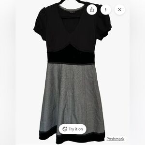 BCBGMaxAzria Vintage Tiered Mixed Knit 90’s Babydoll Dress